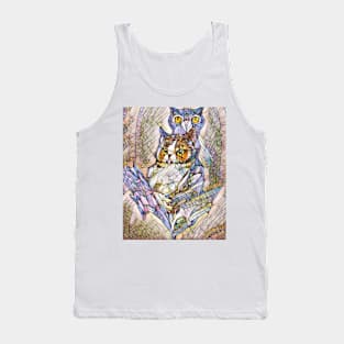 A Cat and An Owl Mosaic Mash-Up Tank Top